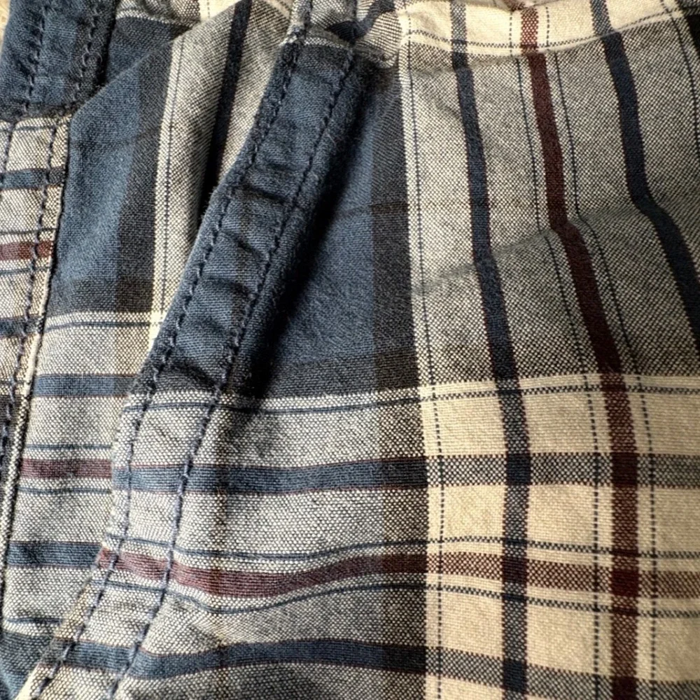 American Eagle Outfitters Mens Blue Plaid Classic Length Shorts Size 30